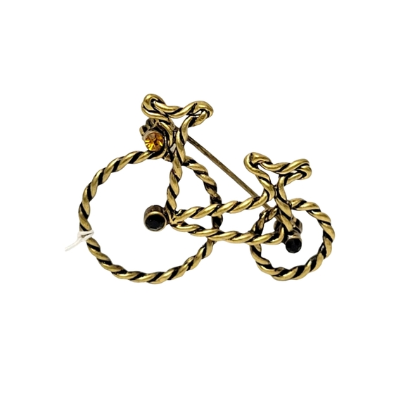 Lia Sophia Bicycle "Joy Ride" Pin Brooch With Gemstones Metal Bike Boxed NWT - Picture 4 of 6